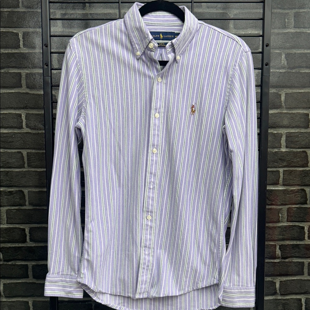 Polo by Ralph Lauren Men's Purple Striped Shirt